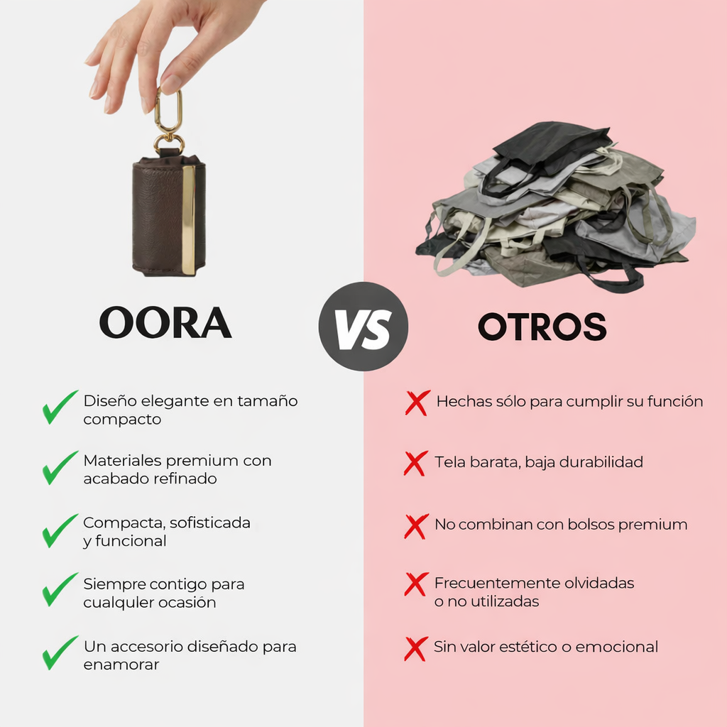 OORA - Llavero de Contingencia con Tote Estructurada en Piel Vegana